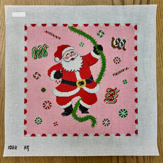 Pink Candy Santa Pillow