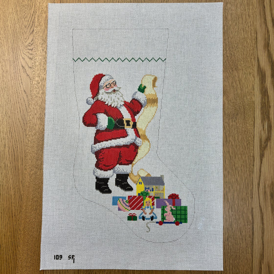 Santa With List - Girl Toys, Stocking
