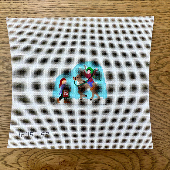 Santa's Village, Elves Riding Rudolph - 18 mesh