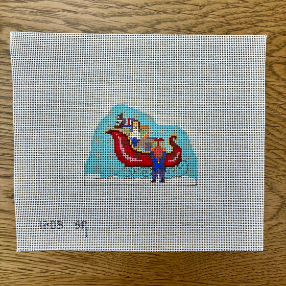 Santa's Village, Elves Filling Sleigh - 18 mesh