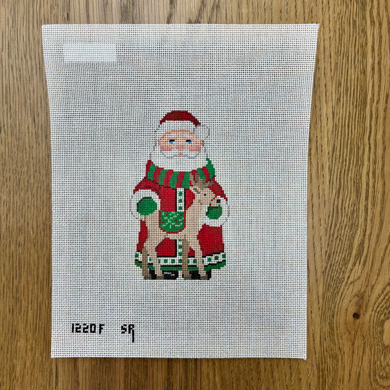 Red Long Coat with Reindeer - 18 mesh