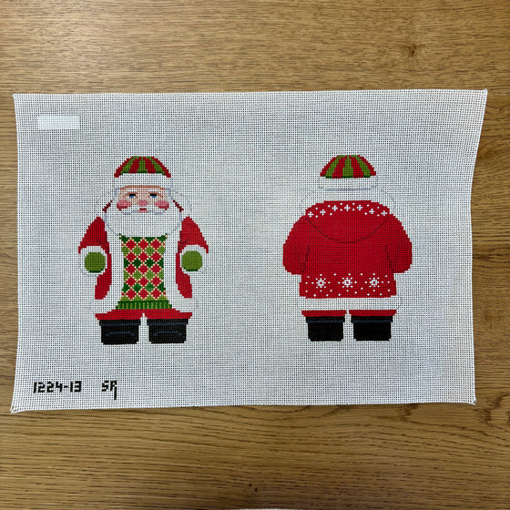 Snowflake Red Jacket Santa, 2 Sided - 13 Mesh