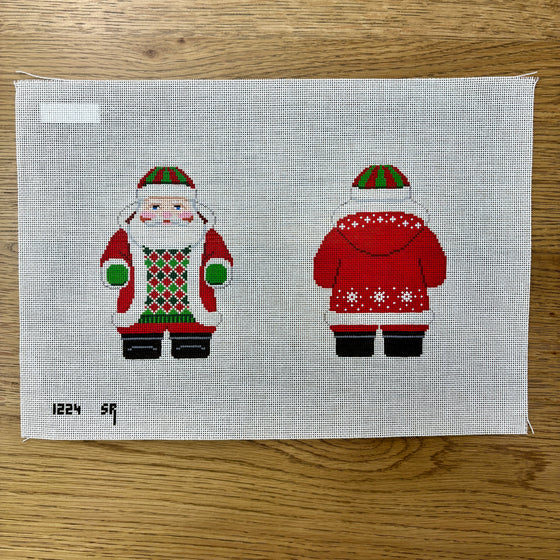 Snowflake Red Jacket Santa, 2 Sided - 18 mesh