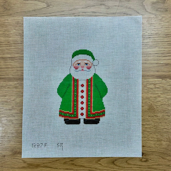 Green Coat Santa with Present - 18 mesh