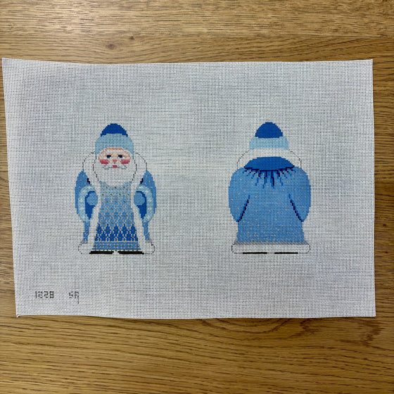 Snowflake Santa, Blue, 2 Sided - 18 mesh