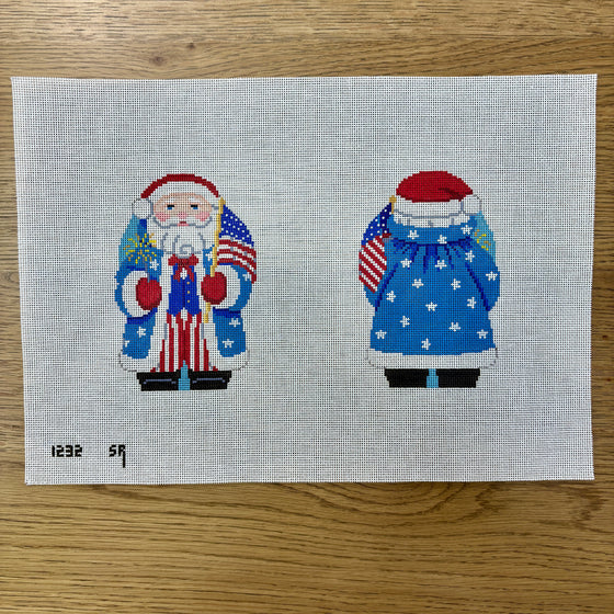 Stitch Guide - Stars and Stripes Santa, 2 Sided - 18 mesh
