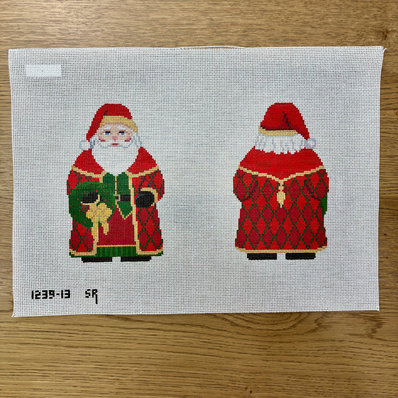 Santa with Wreath, 2 Sided - 13 mesh