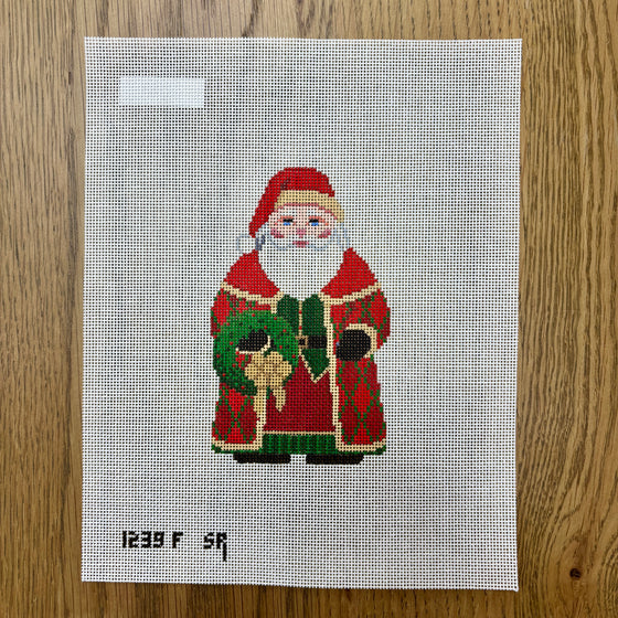 Santa with Wreath - 18 mesh