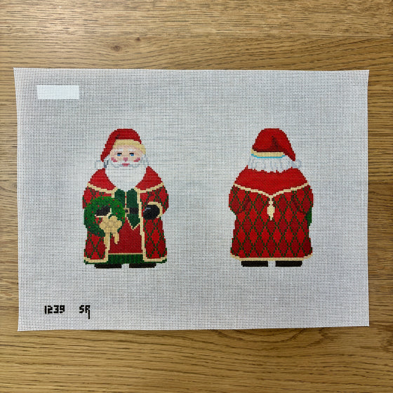 Santa with Wreath, 2 Sided - 18 mesh
