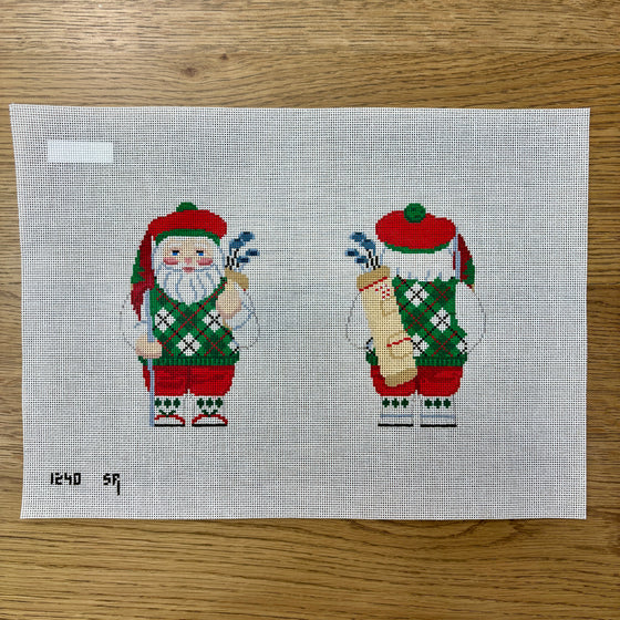Santa, Golfing, 2 Sided - 18 mesh