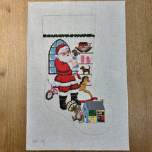  Standing Santa In Front Of Window, Girl, Stocking