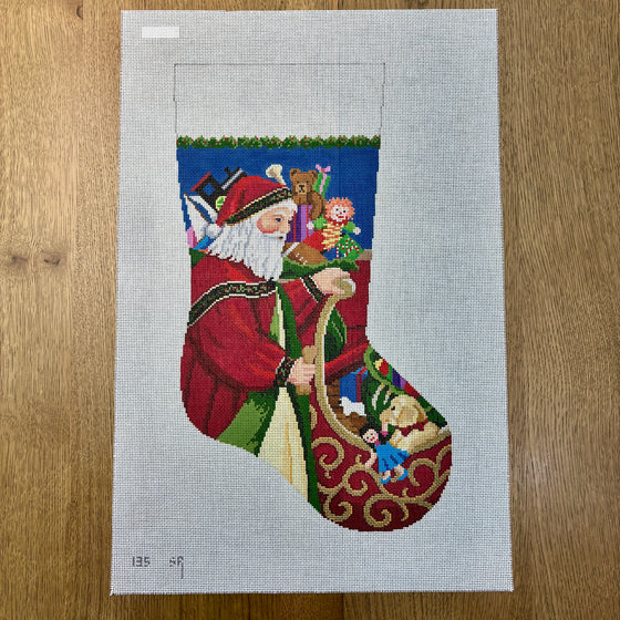 Santa At Sleigh, Stocking