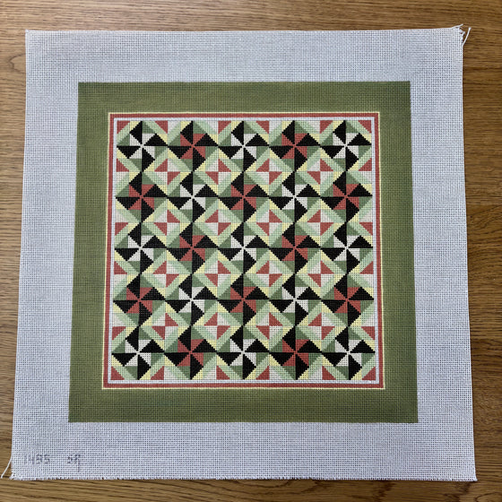 Pinwheels In Diamonds, 14" Quilt - 13 mesh