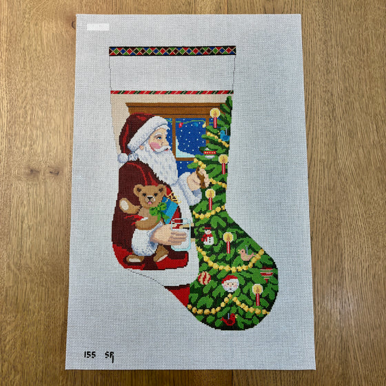 Santa and Cookies with Tree, Stocking