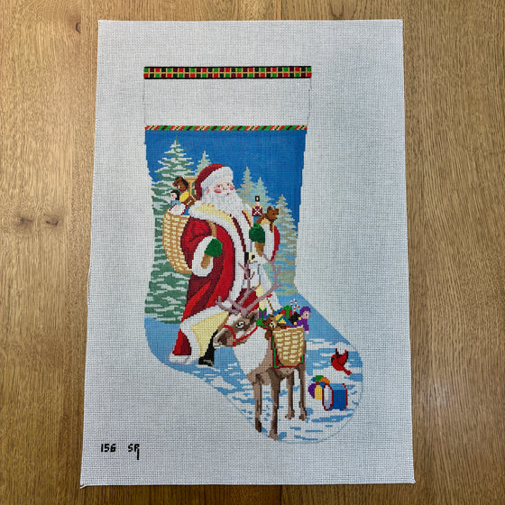 Santa Reindeer and Toy Baskets, Stocking