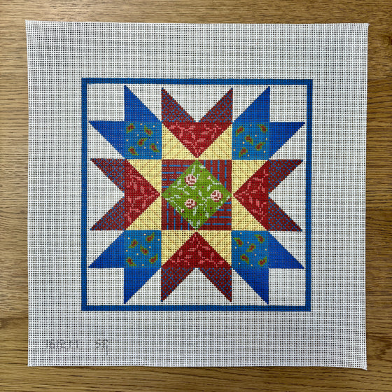 Country French Star, 10" Quilt - 13 mesh