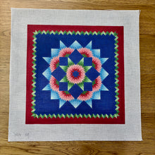  Carnation Star, Dark 14" Quilt - 13 mesh