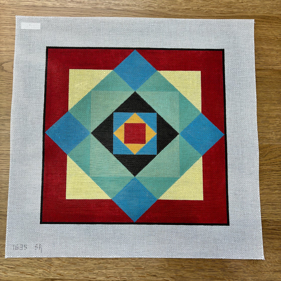 Diamonds In Squares, 14" Square - 13 mesh