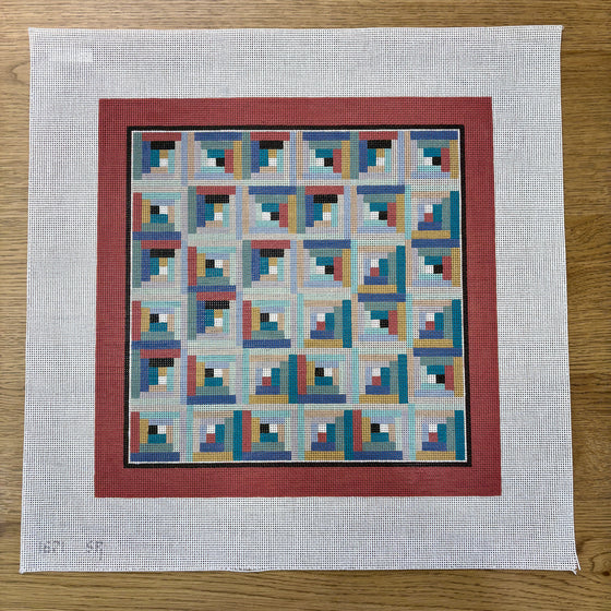 Scallop Log Cabin, 14" Quilt - 13 mesh