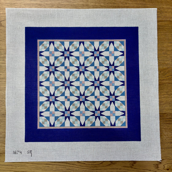 Cathedral, Blues, 14" Quilt - 13 mesh