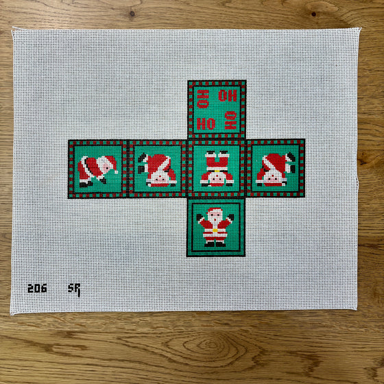 Tumbling Santas, 2.75" Cube - 13 mesh
