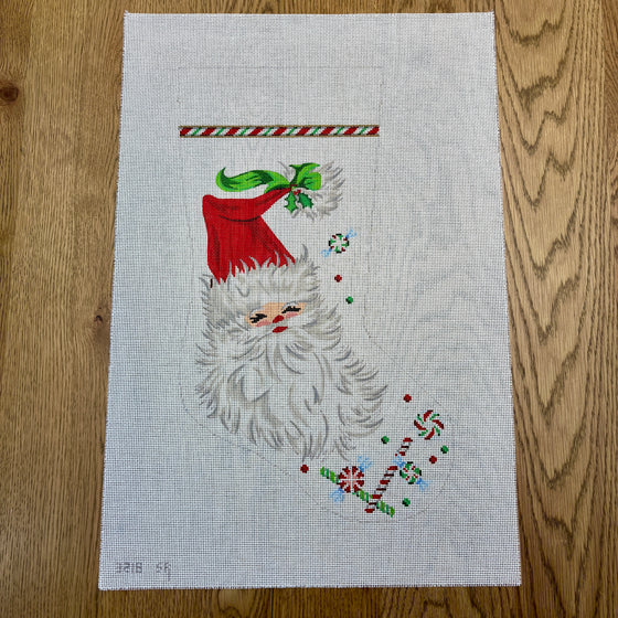 Santa Face with Candy, Stocking