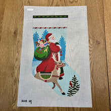  Tasseled Santa and Reindeer, Stocking