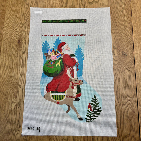 Tasseled Santa and Reindeer, Stocking
