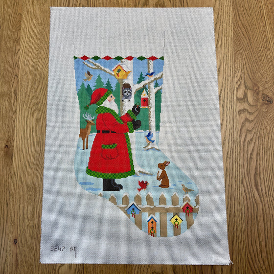 Santa With Birdhouses, Stocking