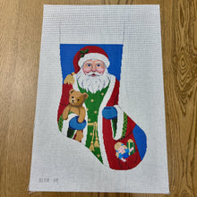  Santa with Bear, Stocking