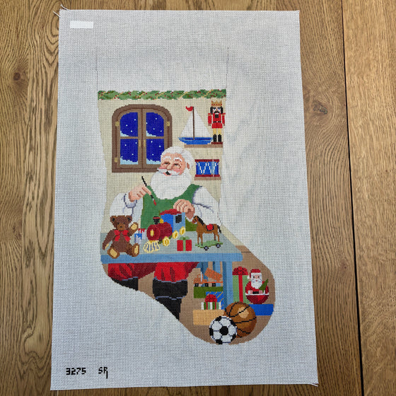 Santa at Work Table, Stocking