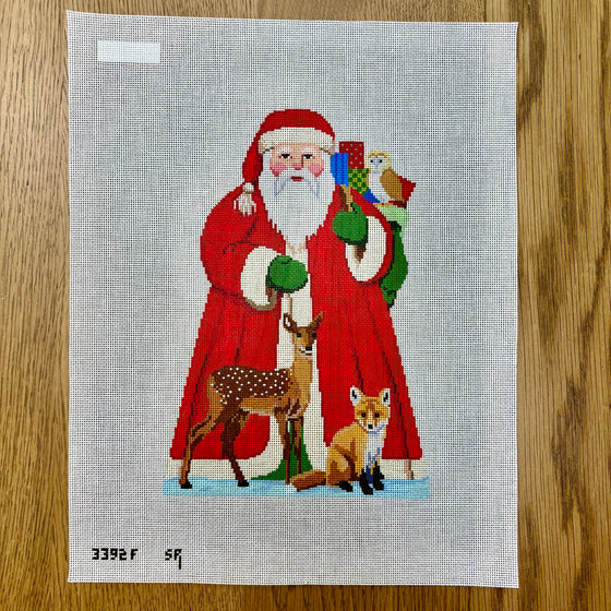 Santa with  Baby Forest Animals, Tree Topper