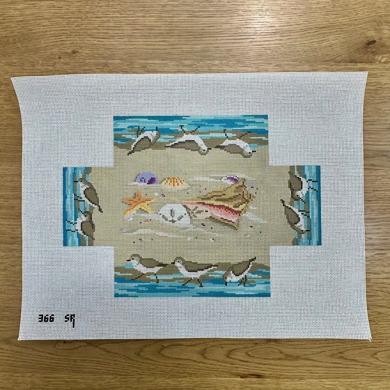 Sandpipers and Seashells, Brick Cover - 13 mesh