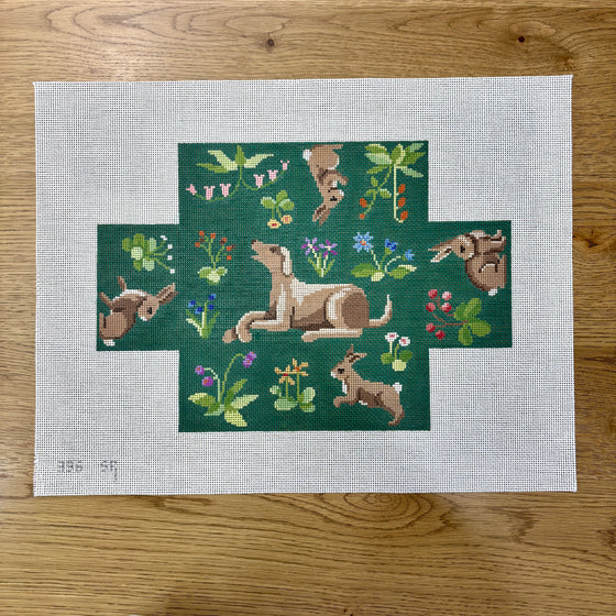 Cluny Rabbits and Hound, Brick Cover - 13 mesh