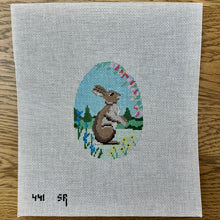  Rabbit In Flowers, 4" Egg - 18 mesh