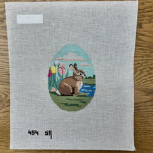  Bunny In Tulips, 4" Egg - 18 mesh