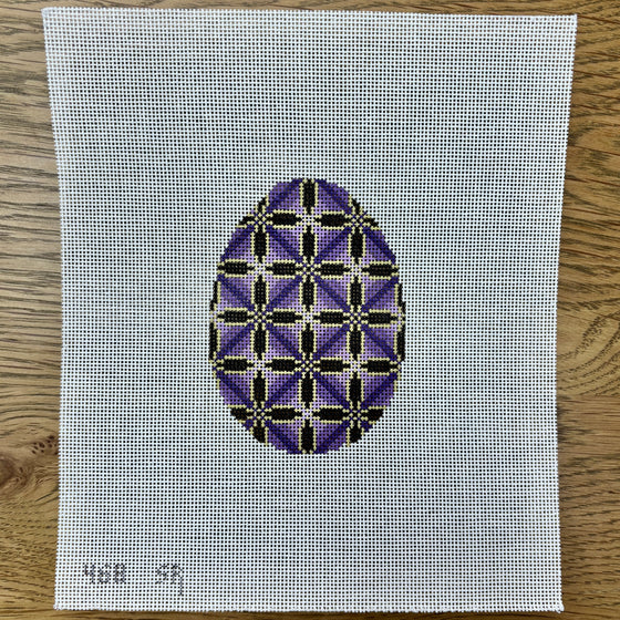 Cathedral Quilt, Purple, 4" Egg - 18 mesh