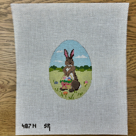 Rabbit Basket of Eggs, 4" Egg - 18 mesh