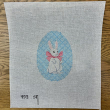  White Rabbit With Bow, 4" Egg - 18 mesh