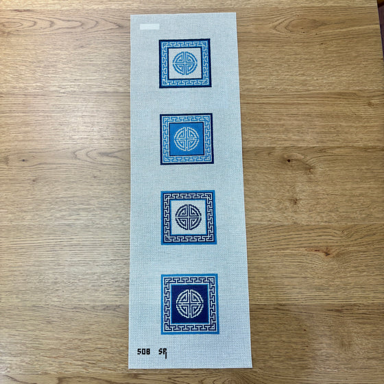 Blue and White Symbols,  Coaster Set - 13 mesh