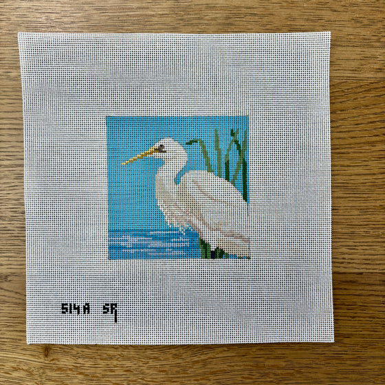 Snowy Egret, 4" x 4"