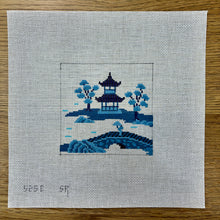  Asian Islands, Bridge, Blue, 4" x 4"