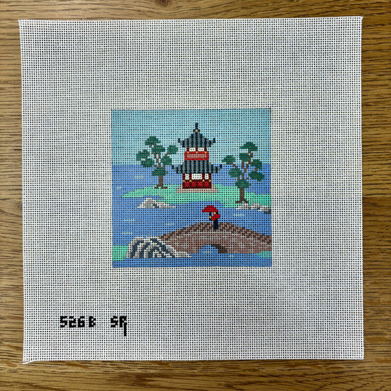 Asian Islands, Bridge, Colors, 4" x 4"