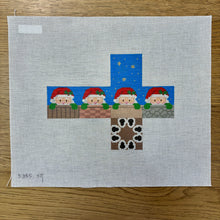  Santa Peeking, 2" Cube - 18 mesh