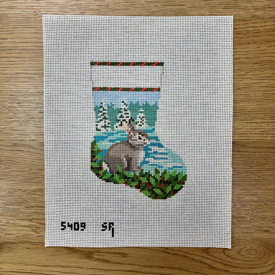 Bunny In Snow, Mini Stocking