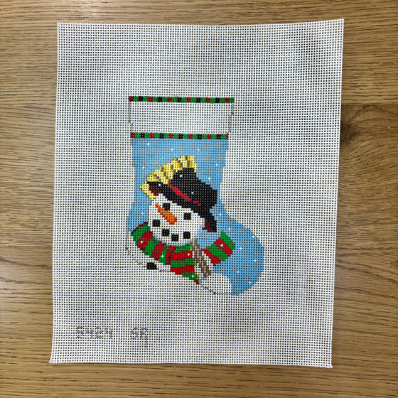 Snowman with Broom, Mini Stocking