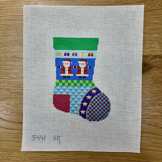 Patchwork Santas, Mini Stocking