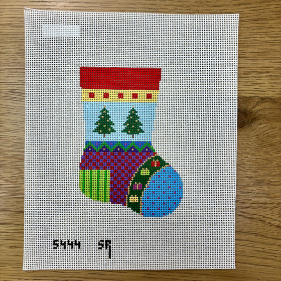 Patchwork Christmas Trees,  Mini Stocking