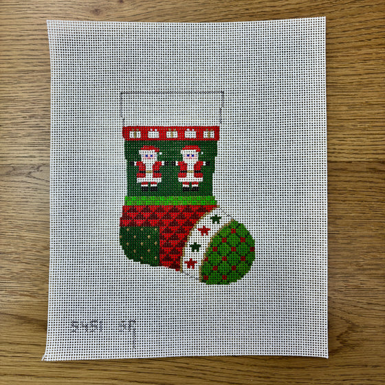Patchwork Santa, Mini Stocking