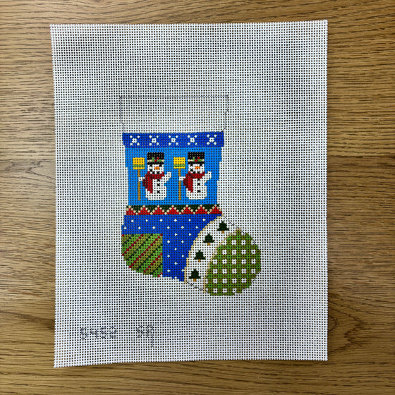 Patchwork Snowman, Mini Stocking